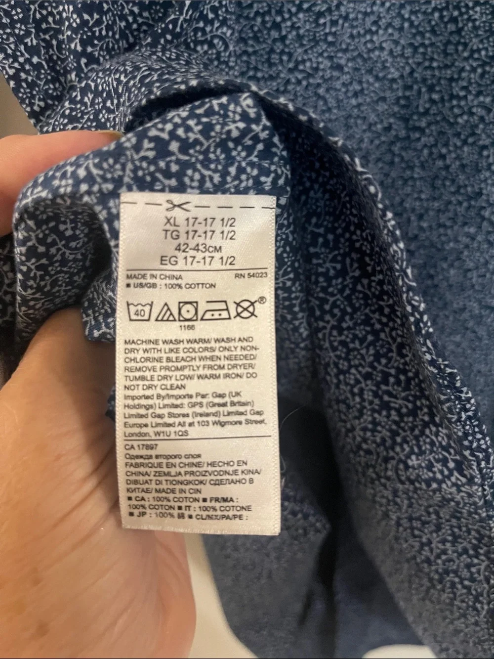 Banana Republic Blue Microprint Long-Sleeve Dress Shirt